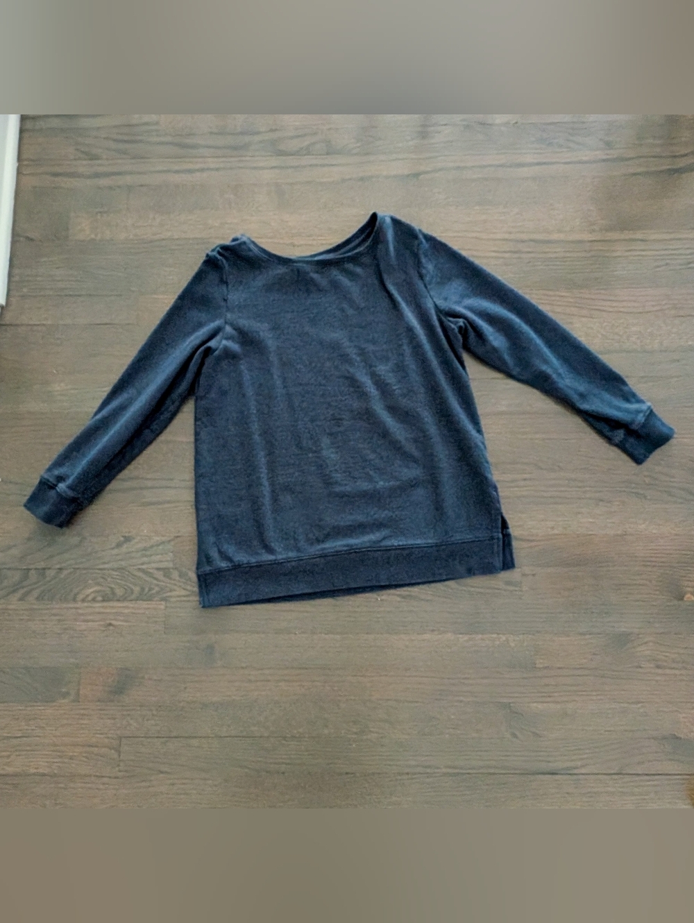 Womens Open-Neck Loose-Fit Fleece Tunic Sweatshirt, Large, Blue